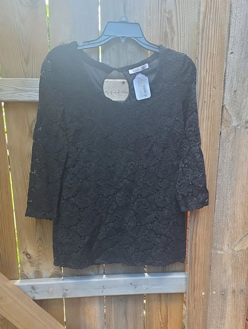 Rosie Pope Black Lace Keyhole Top